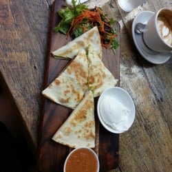 Coogee Courtyard - Breakfast quesadillas ($11.50) with a poached egg on the side ($3)
