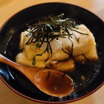 ABURIYA IBUSHI - Agedashi tofu...a very, very generous portion. Felt like the entire block. And the broth with mushrooms is so comforting. - Japanese Near Me - Honolulu, Hawaii