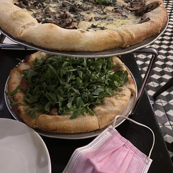 Tratto - Mushroom pizza with garlic and truffle oil; grape and prosciutto pizza. - Italian Near Me - San Francisco, California