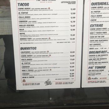 The Taco Stand - Easily readable menu - Tacos Near Me - Encinitas, California The Taco Stand - Easily readable menu - Tacos Near Me - Encinitas, California