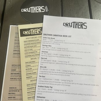 Druthers Brewing - Menus - Breweries Near Me - Saratoga Springs, New York