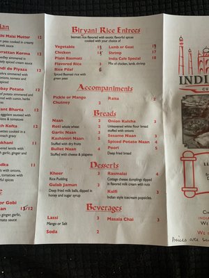 Menu photo 1 India Cafe Chambersburg, PA Menu photo 1 India Cafe Chambersburg, PA