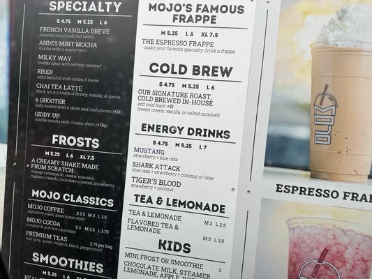 Menu photo 2 Mojo Coffee Marble Falls, TX