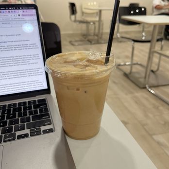 Yellow House Cafe  - Horchata Latte , iced, w/ whole milk - Cafes Near Me - Northridge, California