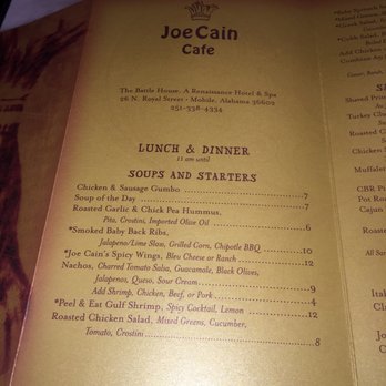 Joe Cain Cafe - Pizza Near Me - Mobile, Alabama