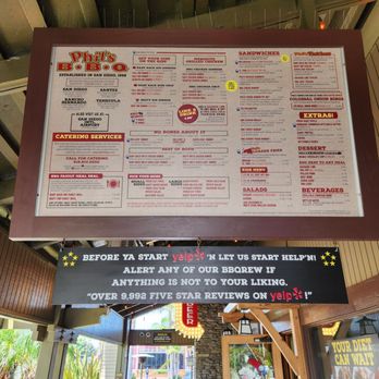 Phil's BBQ - Menu - Barbeque Near Me - San Diego, California