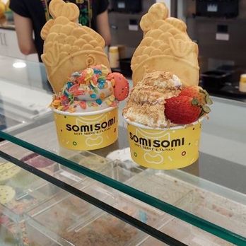 Somisomi - Oreo with Nutella and cereal. Taro with graham cracker, strawberry, and custard filled taiyaki. - Ice Cream & Frozen Yogurt Near Me - Tukwila, Washington Somisomi - Oreo with Nutella and cereal. Taro with graham cracker, strawberry, and custard filled taiyaki. - Ice Cream & Frozen Yogurt Near Me - Tukwila, Washington