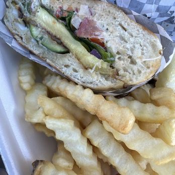 The Brunch Cafe - Veggie Panini and fries - Cafes Near Me - Anaheim, California