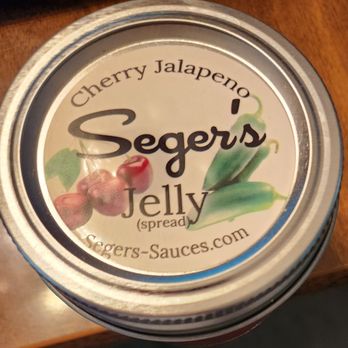 Seger’s Sauces - 4-ounce Cherry Jalapeno jelly bought at the Canton Main Street Farmer's Market - Specialty Food Near Me - New Hartford, Connecticut Seger’s Sauces - 4-ounce Cherry Jalapeno jelly bought at the Canton Main Street Farmer's Market - Specialty Food Near Me - New Hartford, Connecticut