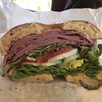 Bagel Street Cafe - Pastrami Sandwich!! So. Many. Veggies!! Delicious - Bagels Near Me - Alamo, California