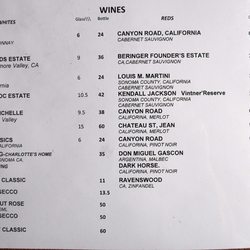 AkaMesa - Wine list
