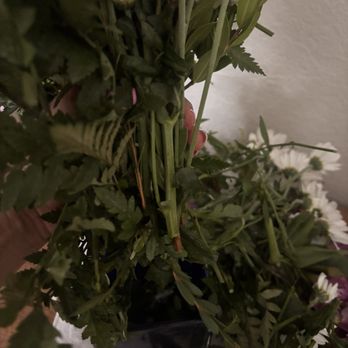 Albertsons - Flowers falling apart on their own due to greenery cut to short for vase - Grocery Near Me - Redlands, California