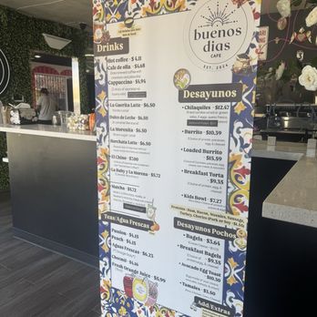 Buenos Dias Cafe - Menu is cute - Coffee & Tea Near Me - Colton, California