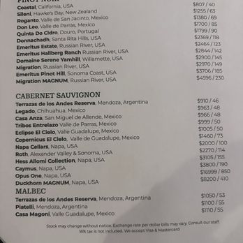 7 Seas - Wine menu - Seafood Near Me - San José del Cabo, BCS 7 Seas - Wine menu - Seafood Near Me - San José del Cabo, BCS