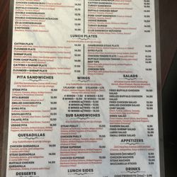 Mr G's - This is the updated menu. Taken on: 1/16/2025 They're prices have Doubled from the previous menu.