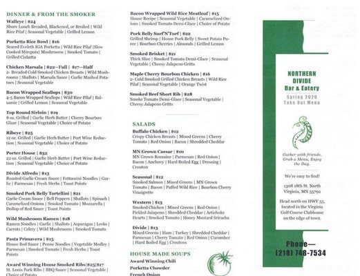 Menu photo 2 Northern Divide Bar & Eatery Virginia, MN Menu photo 2 Northern Divide Bar & Eatery Virginia, MN