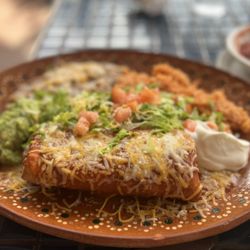 Los Garcia's - Chimichanga, rice and beans