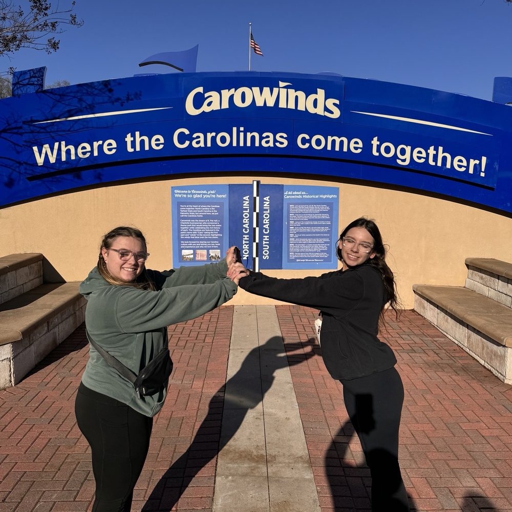 Carowinds - Carowinds is set right on the North and South Carolina borders and you can stand in each state in this photo opp - Amusement Parks Near Me - Charlotte, North Carolina Carowinds - Carowinds is set right on the North and South Carolina borders and you can stand in each state in this photo opp - Amusement Parks Near Me - Charlotte, North Carolina