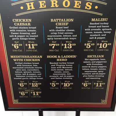 Menu photo 2 Firehouse Subs Jacksonville, FL Menu photo 2 Firehouse Subs Jacksonville, FL
