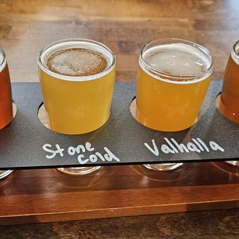 Pangaea Brewing Company - A flight. I really liked the Bikes and Stone Cold. Valhalla was pretty good and my least favorite was the Jotuna, but it wasn't bad. - Breweries Near Me - Greenville, South Carolina Pangaea Brewing Company - A flight. I really liked the Bikes and Stone Cold. Valhalla was pretty good and my least favorite was the Jotuna, but it wasn't bad. - Breweries Near Me - Greenville, South Carolina