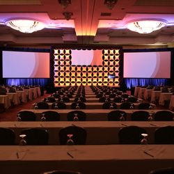 CrossCity Audio Visual Services - Custom Backdrop - HD Projection - LED lighting