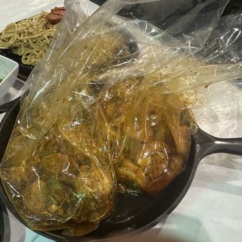 On The Hook - 1lbs of clam and peeled shrimp in AHU sauce - Cajun/Creole Near Me - Brea, California