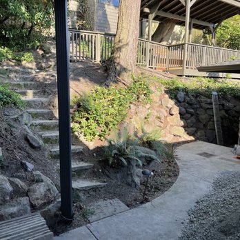 Oz Outdoor Living Spaces - The stairway just before work started in May 2021 - Landscape Architects or Designers Near Me - Seattle, Washington