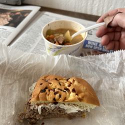 Newport Sandwich Company - Amazing roast beef sandwich with a Cajun beef & vegetable soup that was delicious