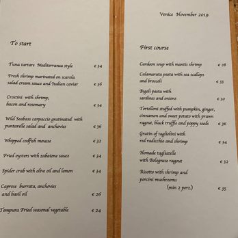 Da Fiore - Menu - Venetian Near Me - Venezia, VE