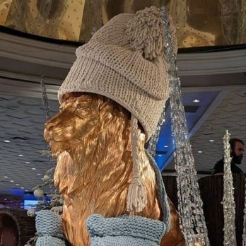MGM Grand - MGM lion dressed for winter - Hotels Near Me - Las Vegas, Nevada MGM Grand - MGM lion dressed for winter - Hotels Near Me - Las Vegas, Nevada