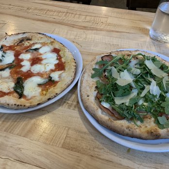 Pizzeria Antica - Margherita pizza speciale and Pistachio pizza with beef - Pizza Near Me - Champaign, Illinois