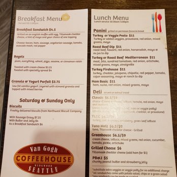 Van Gogh Coffeehouse - Menu 2020 - Coffee & Tea Near Me - Seattle, Washington
