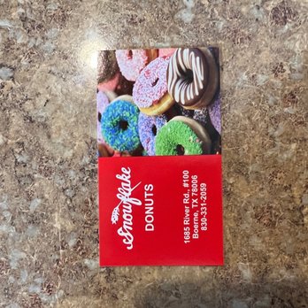 Snowflake Donuts - Business card - Donuts Near Me - Boerne, Texas Snowflake Donuts - Business card - Donuts Near Me - Boerne, Texas