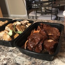 Basa Filet with Vegetable and Minced Pork, Marinated Duck, Beef Tenderloin with Sweet and Sour Sauce