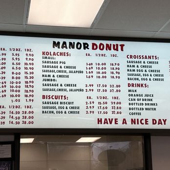 Manor Donuts - Menu - Bakeries Near Me - Manor, Texas