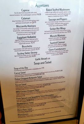 Menu photo 6 Finbars Italian Kitchen Seal Beach, CA