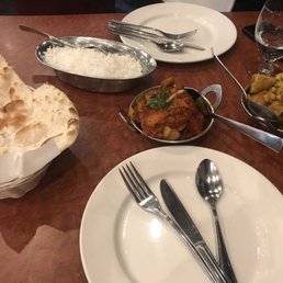 We got an order of nan, basmati rice, Aloo Gobi, and Bhuna Gosht. We got an order of nan, basmati rice, Aloo Gobi, and Bhuna Gosht.