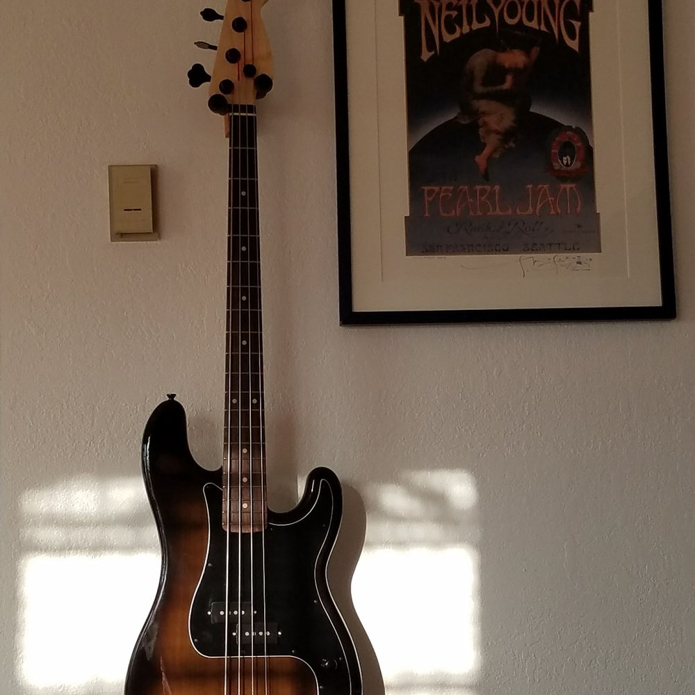 G Status Repair - My baby where she belongs, on the wall with the rest of the art. - Guitar Stores Near Me - Oakland, California