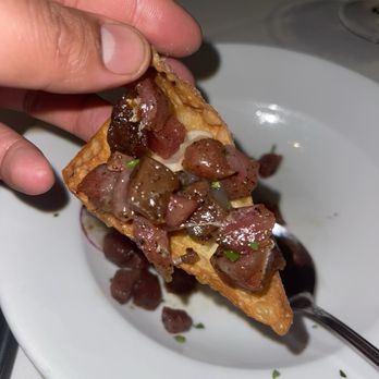 The Cellar Restaurant - A bite of the tuna tartare - French Near Me - Fullerton, California