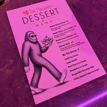 The Malarkey - Dessert menu - Seafood Near Me - Portland, Oregon The Malarkey - Dessert menu - Seafood Near Me - Portland, Oregon