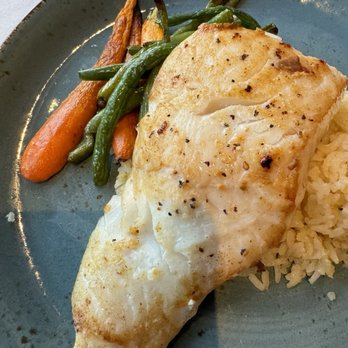 Cutters Crabhouse - Halibut pan seared with tasty rice - Seafood Near Me - Seattle, Washington Cutters Crabhouse - Halibut pan seared with tasty rice - Seafood Near Me - Seattle, Washington