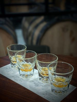 Photo of JP Trodden Distilling - Maltby, WA, US. three glasses of whiskey