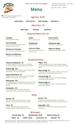 Menu photo 2 Arturo's Taqueria Spring, TX Menu photo 2 Arturo's Taqueria Spring, TX