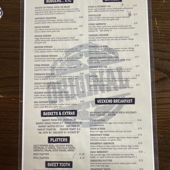 Caffrey's - Menu Side B - Pubs Near Me - Sherwood Park, Alberta