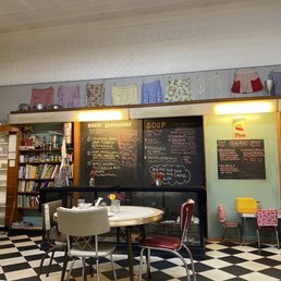 Main eating area with menu Main eating area with menu
