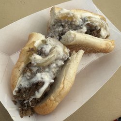 The Dude and His Food - "The Dude" basic Philly cheesesteak, soo good! (we cut it in half to share).
