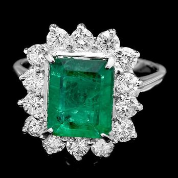 Austin Private Jeweler - Gorgeous 3.13 carat Columbian Emerald set with 1.25 carats of round diamonds in 14k white gold. - Watches Near Me Austin Private Jeweler - Gorgeous 3.13 carat Columbian Emerald set with 1.25 carats of round diamonds in 14k white gold. - Watches Near Me
