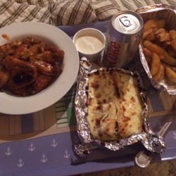 Bits & Pizzas - Night in with wings, garlic cheese bread and wedges. Not a bad sat night :)