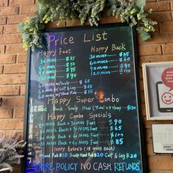 Happy Feet Reflexology Center - Price list