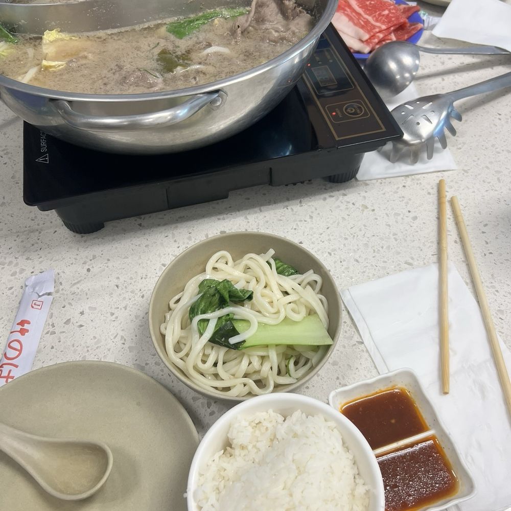 Hot Pot Heaven - Cooking food in the hot pot in beef and miso broth, and also using the convenient sauce tray and enjoying rice! - Hot Pot Near Me - Kapolei, Hawaii Hot Pot Heaven - Cooking food in the hot pot in beef and miso broth, and also using the convenient sauce tray and enjoying rice! - Hot Pot Near Me - Kapolei, Hawaii